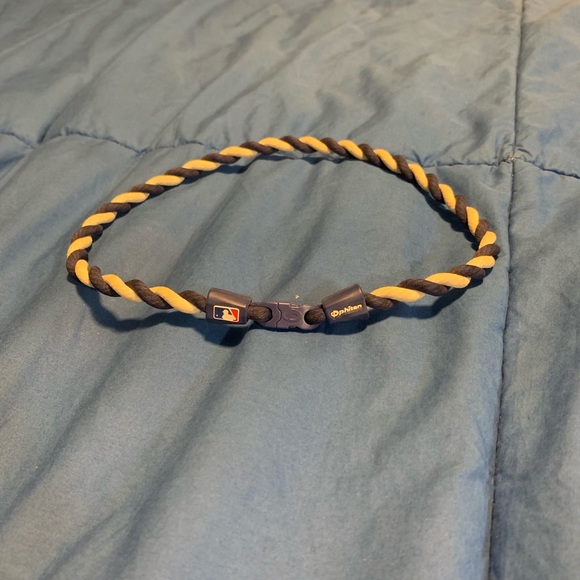 Phiten Navy and White Tornado MLB Necklace - Picture 1 of 3